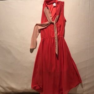 Peach chiffon maxi dress